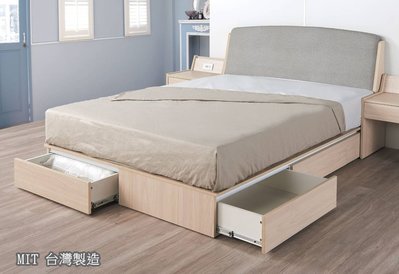【生活家傢俱】HJS-422-1A：系統5尺貓抓皮雙人床【台中家具】床頭片+抽屜床底 低甲醛E1系統板 台灣製造