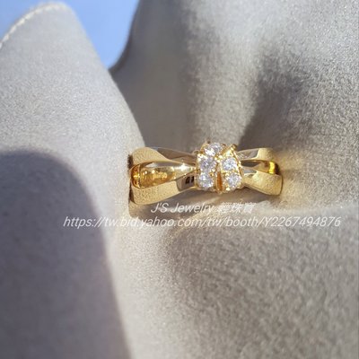 珠寶訂製 大牌同款18K黃金寬版蝴蝶結鑽石戒指 另有白金 玫瑰金 Chaumet