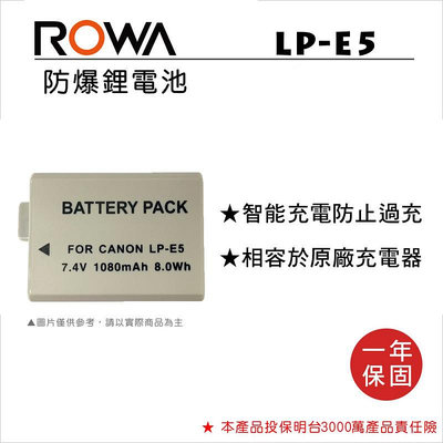 【老闆的家當】ROWA樂華  Canon LP-E5 副廠鋰電池