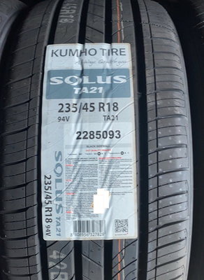 【台中輪胎館】KUMHO 錦湖輪胎 TA21  235/45/18 韓國製 完工價4300元 含工資 換四輪送定位
