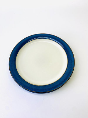 【二手】英國中古Denby丹碧陶瓷盤子 水墨藍西餐盤 回流 瓷器 擺件【佟掌櫃】-3744