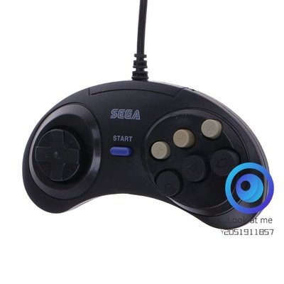【Look at me】適用於Mega Drive Megadrive Sega MD Genesis的6按鈕有線控制器手柄遊戲手柄