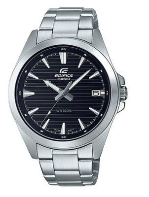 【萬錶行】 CASIO EDIFICE 經典款簡約計時日曆腕錶 EFV-140D-1A