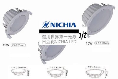 台灣LED增艷4000K專賣 德國歐司朗 OSRAM LED 12W 孔 7.5cm/10cm/12cm 環保壓鑄鋁崁燈