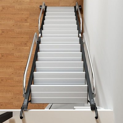 現貨熱銷-梯子家用鋁合金室內扶手閣樓梯加厚折疊移動爬梯防滑踏板伸縮樓梯~特價