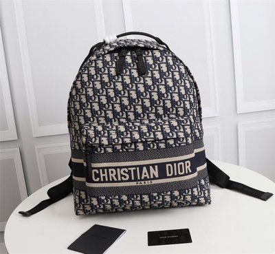 Dior 迪奧 印花藍色科技帆布 DIORTRAVEL 雙肩背包 雙肩包  後背包 書包