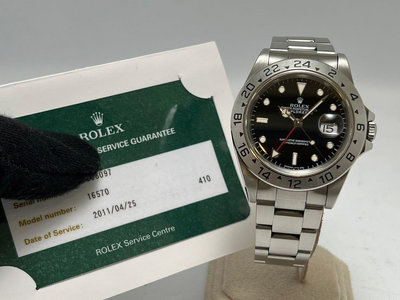 【黃忠政名錶】勞力士Rolex 16570 explorer ll 探險家二代 T25面 40mm T字序號 未整理一手錶 品相九成新 附2011原廠服務卡