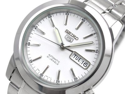 SEIKO錶 精工錶盾牌5號 自動錶. 標準紳士機械錶 SNKE49K1-白色面