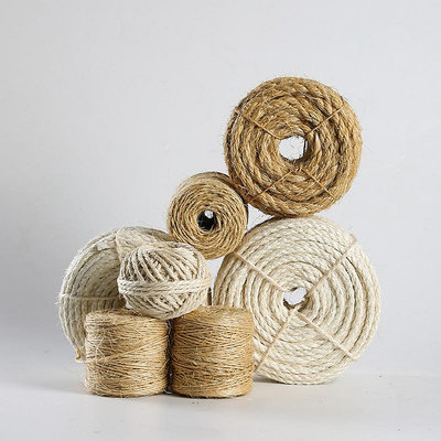 手工黃麻繩 繩子裝飾品編織捆綁繩線網細 DIY材料貓爬架編織籃 編織筐