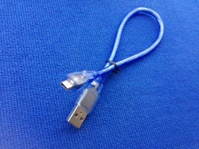 USB2.0 A公轉 Micro 30cm(公分) 傳輸線 訊號線 數據線 透明藍 USB