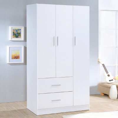 HOPMA白色美背和風大容量三門二抽衣櫃 衣櫥 臥室收納 大容量置物ANC889