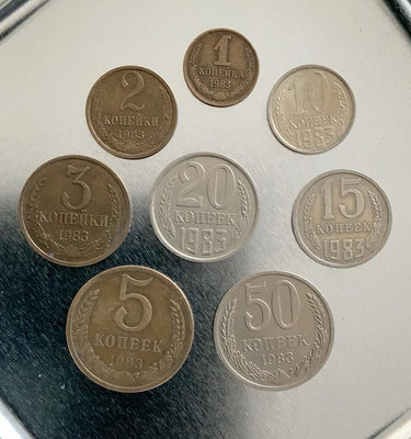 一套前蘇聯1983年發行的俄幣，請看好了，都是83年的俄幣，33256
