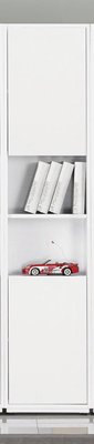 【生活家傢俱】JF-317-5：布拉格1.35尺白色二門中空書櫃【台中家具】書架 展示櫃 低甲醛木心板 層櫃