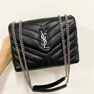 LV 路易威登 SAINT LAURENT 學院包 金鏈銀鏈 中款 32CM 雙鏈 487216