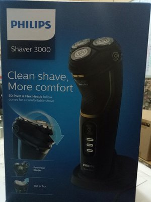 【Philips 飛利浦】Shaver 3000三刀頭可水洗/乾溼兩用電鬍刀/促銷中請洽詢是否有貨