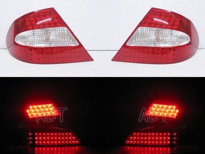 ~~ADT.車燈.車材~~BENZ  CLK W209 LED紅白晶鑽尾燈一組9500