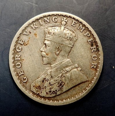 〔英屬印度錢幣〕1913年 喬治五世 一盧比 銀幣 (425)