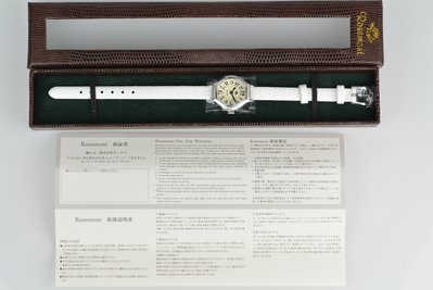 【芬芳時尚】日本購回 全新Rosemont 玫瑰系列 酒桶型 白色皮質錶帶 女錶 不議價