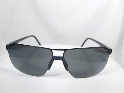 『逢甲眼鏡』PORSCHE DESIGN太陽眼鏡 全新正品 金屬藍方框 深黑鏡面 飛官款【P8645 C】