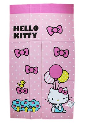 【卡漫迷】 Hello Kitty 長 門簾 粉白點 氣球 150 x 85 cm ㊣版 台灣製 凱蒂貓 窗簾 蝴蝶結