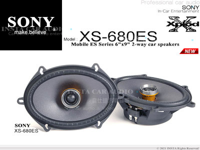音仕達汽車音響 SONY XS-680ES 6×8吋 二音路同軸喇叭 Mobile ES系列 2音路 同軸 240W
