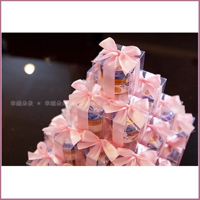 幸福朵朵【甜蜜蜜「透明盒裝」瑞士進口hero蜂蜜小禮盒 x 30盒 (粉色緞帶)-送客小禮婚禮小物