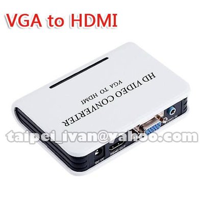全新盒裝 VGA 轉 HDMI 視訊轉換盒 轉換器 支援1080P Full HD 電腦 PC NB 接電視 內建轉換晶片