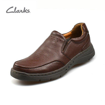Clarks其樂男鞋頭層牛皮時尚減震商務休閑皮鞋 Un Brawley Step