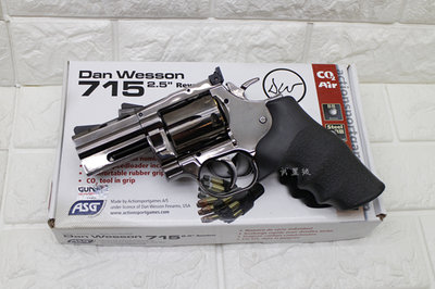 台南 武星級 ASG 715 2.5吋 左輪 手槍 CO2直壓槍 黑( Dan Wesson轉輪手槍短槍玩具槍城市獵人
