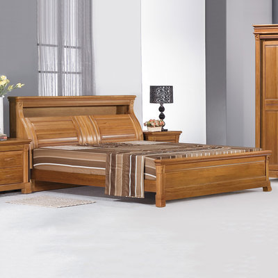 【在地人傢俱】22 歡樂購N-南洋檜木全實木5尺床箱式雙人床台/床架 KH111-3