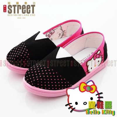 【街頭巷口 Street】Hello Kitty 凱蒂貓 童鞋 典雅點點風格 輕量 舒適 休閒鞋 715915BK 黑色