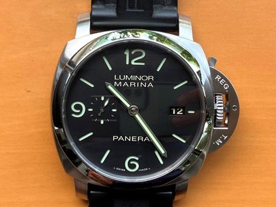 飛馬當舖 售 PANERAI 沛納海 PAM312 三日鍊 小秒針 透明錶背 三明治面盤 自動上鍊 44mm