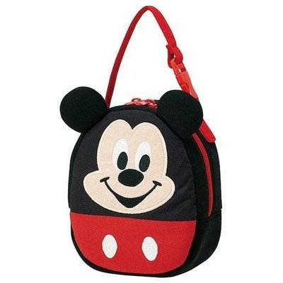 花見雜貨~日本進口 全新正版 迪士尼 MICKEY 米奇 造型 手提袋 手提包 收納包 小物收納 手提 化妝包 小手提包