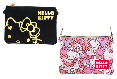 Hello Kitty 收納袋 可觸控 帆布 ㊣版 拉鍊 肩背 萬用包 智慧型手機 化妝包 側背包