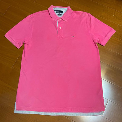 （Size XL) Tommy Hilfiger 粉色短袖polo衫 (R2)