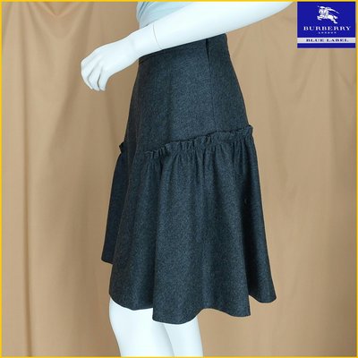 日本二手衣✈️BURBERRY 羊毛混紡 及膝裙 女 38 M號 BURBERRY 藍標 毛料中長裙及膝裙 A5310B