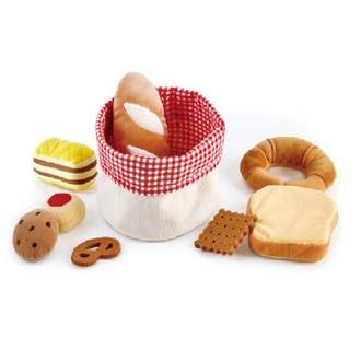 【小瓶子的雜貨小舖】德國 Hape 布製 幼兒版早餐麵包籃 廚房玩具 扮家家酒 角色扮演