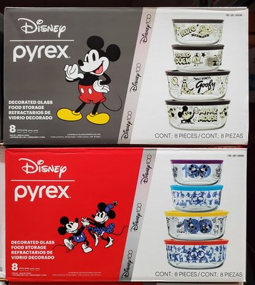【小如的店】COSTCO好市多線上代購~Pyrex Disney 玻璃保鮮盒(含蓋共8件組) 1459394