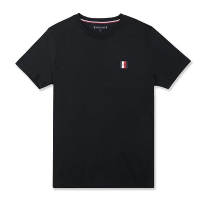 【TOMMY HILFIGER】TOMMY男款短袖T恤左印TH小方標黑 F03200602-08