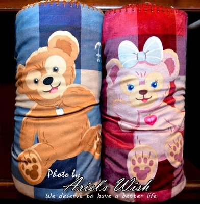 Ariel's Wish東京迪士尼冬季限量Duffy達菲熊Shelliemay雪莉玫可收納小毛毯蓋毯冷氣毯-兩款絕版品