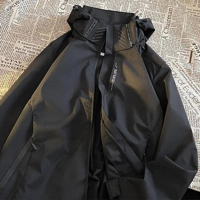 【Caveman】M-5XL日系cityboy衝鋒衣外套男女可穿秋冬季機能風衣工裝夾克設計感小眾美式大尺寸外套