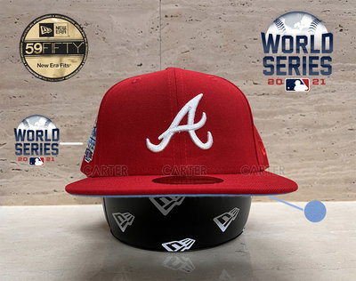 New Era x MLB ATL Braves 2021 WS 59Fifty 亞特蘭大勇士世界大賽紅色下天空藍全封帽