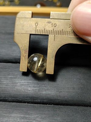 二手 鈦晶珠徑11mm，重1.82g，純天然鈦晶珠子散珠單珠， 古玩 擺件 十大雜項【紫竹齋】2293