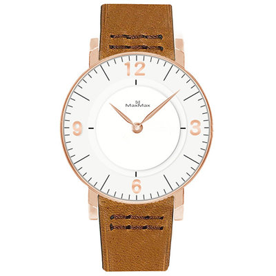 ∥ 國王時計 ∥ MAX MAX MAS7039-2 玫瑰金白面時尚腕錶