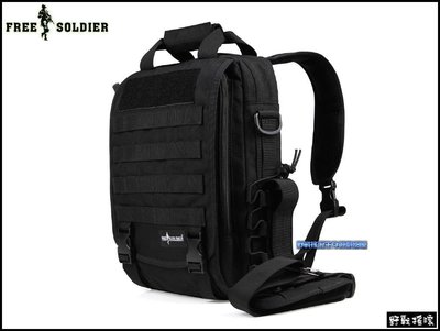 【野戰搖滾-生存遊戲】FREE SOLDIER 多功能勤務電腦包【黑色】公事包側背包戰術後背包電腦背包雙肩包