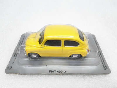 【熱賣精選】汽車模型 車模 收藏模型1/43 菲亞特 FIAT 600D 合金汽車模型 黃色