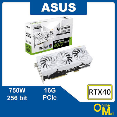 【鏂脈電腦】ASUS 華碩 TUF RTX4070TIS O16G BTF White Gaming 顯示卡 白色 OC