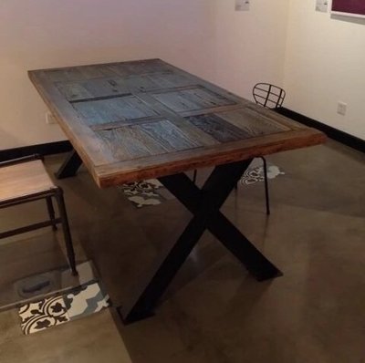 【 一張椅子 】 LOFT 鑄鐵 老杉木 長桌 餐桌 100X250