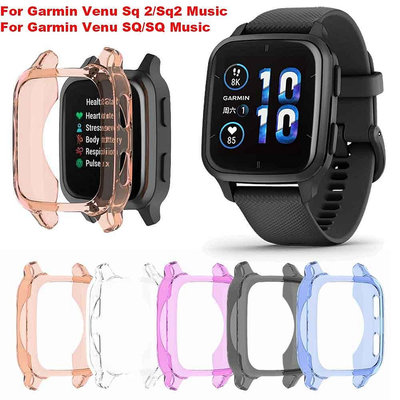 熱銷 Garmin Venu Sq/Sq 2 音樂盒保護殼智能手錶配件的 TPU 保護殼保護套-可開發票