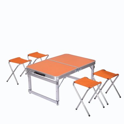 【熱賣精選】0.9米雙桿方管折疊桌折疊桌椅便攜式鋁合金戶外折疊桌野餐桌